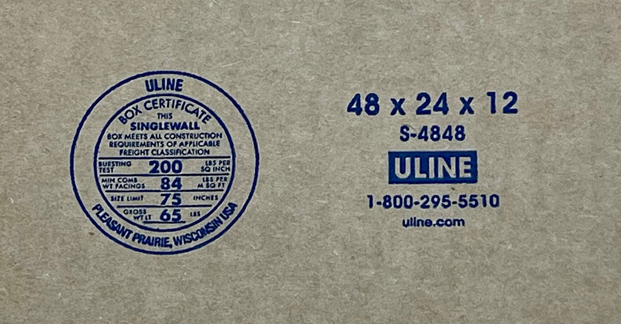 48x24x12 (200 lb strength) | SINGLE CARDBOARD BOX