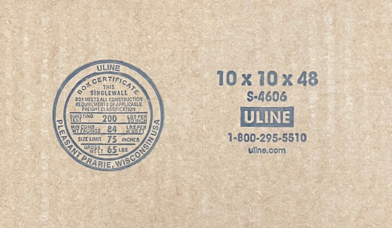 10x10x48 (200 lb strength) | SINGLE CARDBOARD BOX | TALL