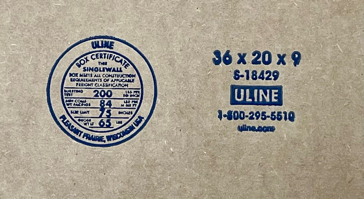 36x20x9 (200 lb strength) | SINGLE CARDBOARD BOX