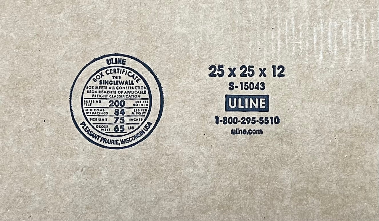 25x25x12 (200 lb strength) | SINGLE CARDBOARD BOX