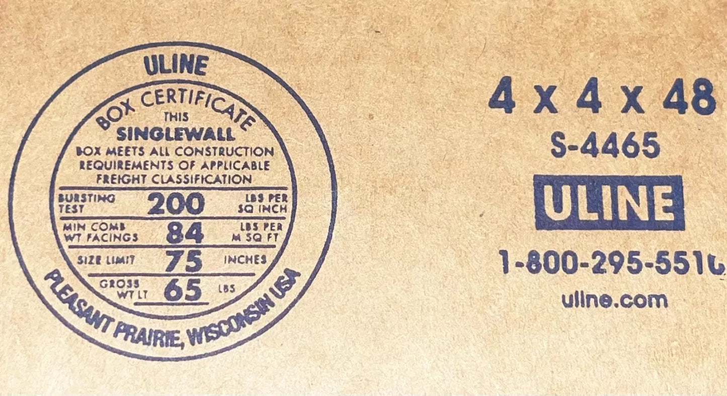 4x4x48 (200 lb strength) | 5 CARDBOARD BOX BUNDLE | TALL