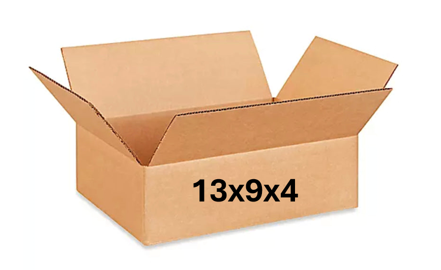 13x9x4 (200 lb strength) | SINGLE CARDBOARD BOX