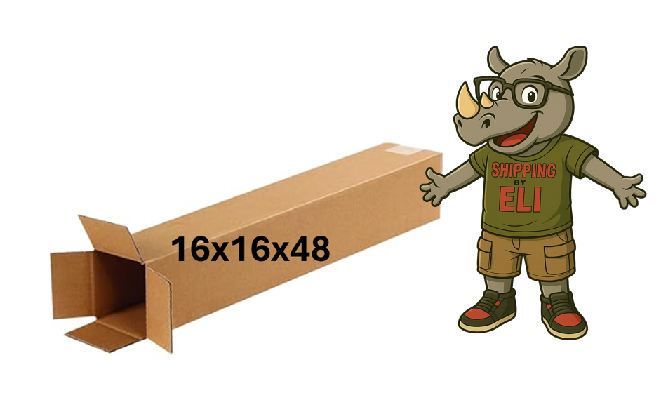 16x16x48 (200 lb strength) | SINGLE CARDBOARD BOX | TALL