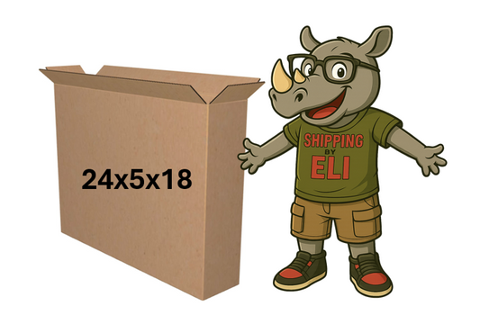 24x5x18 (200 lb strength) |  SINGLE CARDBOARD BOX | SIDE LOADING