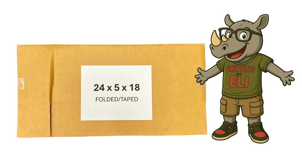 24x5x18 (200 lb strength) |  SINGLE CARDBOARD BOX | SIDE LOADING
