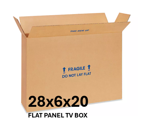 28x6x20 (275 lb strength) | SINGLE BOX | HEAVY DUTY | FOL FLAT PANEL TV BOX