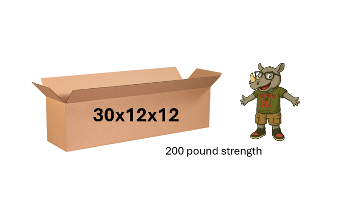 30x12x12 (200 lb strength) | SINGLE CARDBOARD BOX | LONG