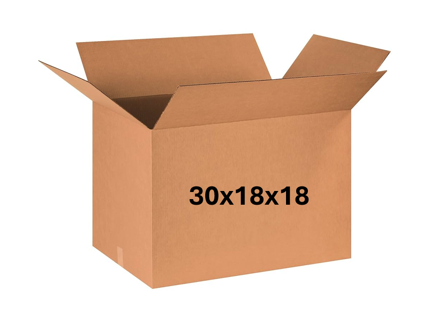 30x18x18 (200 lb strength) | SINGLE CARDBOARD BOX | LONG