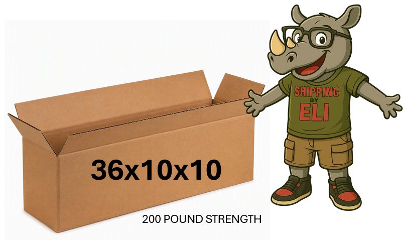 36x10x10 (200 lb strength) | SINGLE CARDBOARD BOX | LONG