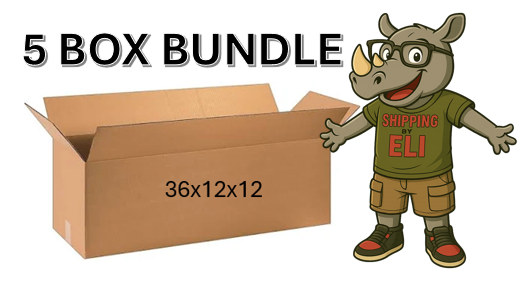 36x12x12 (200 lb strength) | 5 BOX BUNDLE | LONG – SHIPPING by ELI