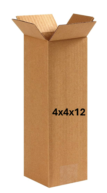 4x4x12 (200 lb strength) | SINGLE CARDBOARD BOX | TALL