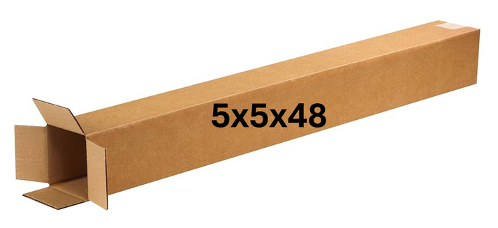 5x5x48 (200 lb strength) | SINGLE CARDBOARD BOX | TALL – SHIPPING by ELI