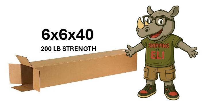 6x6x40 (200 lb strength) | SINGLE CARDBOARD BOX | TALL