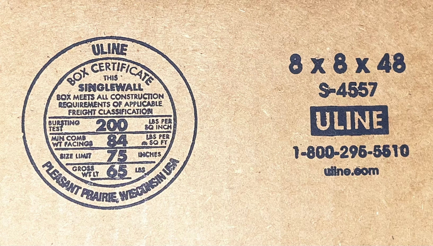 8x8x48 (200 lb strength) | SINGLE BOX | TALL