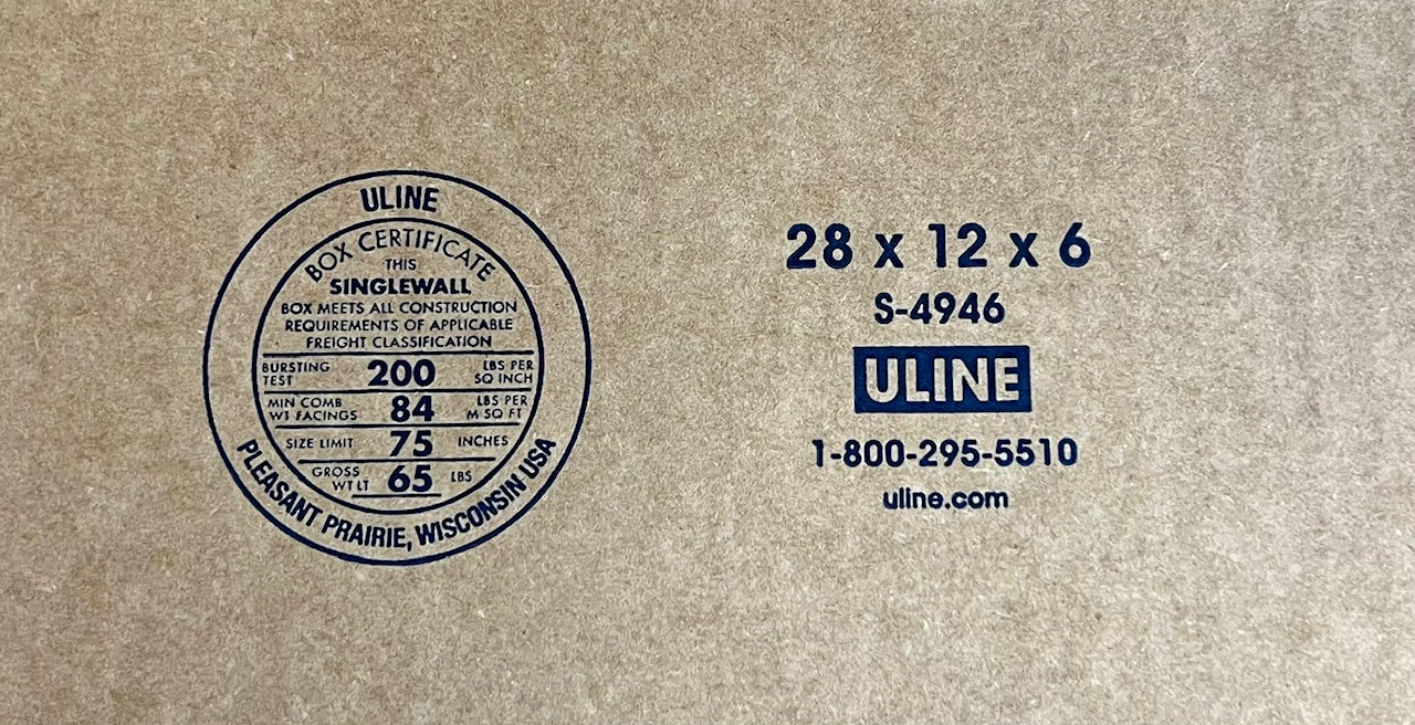 28x12x6 (200 lb strength) | SINGLE CARDBOARD BOX