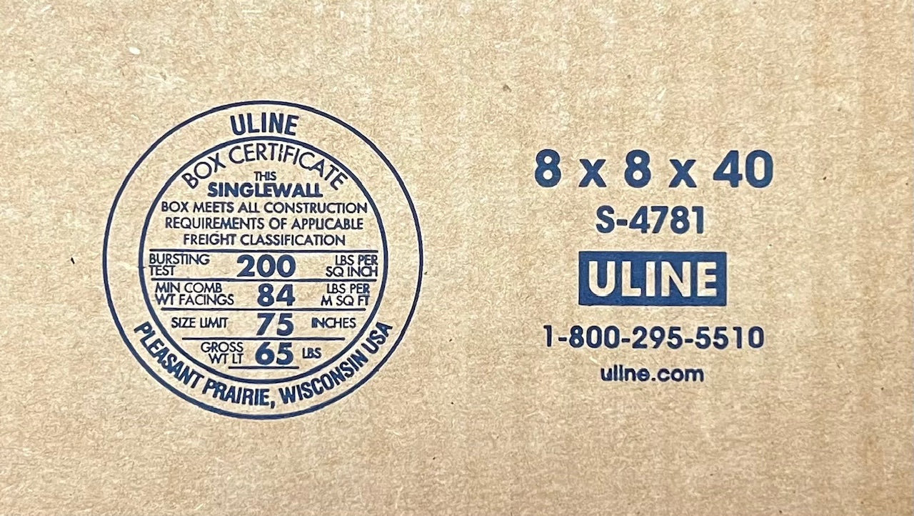 8x8x40 (200 lb strength) | SINGLE CARDBOARD BOX | TALL