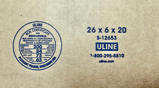 26x6x20  (200 lb strength) | SINGLE BOX | SIDE LOADING