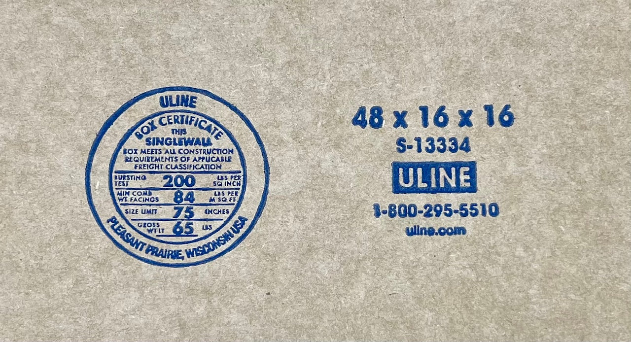 48x16x16 (200 lb strength) | SINGLE CARDBOARD BOX | LONG