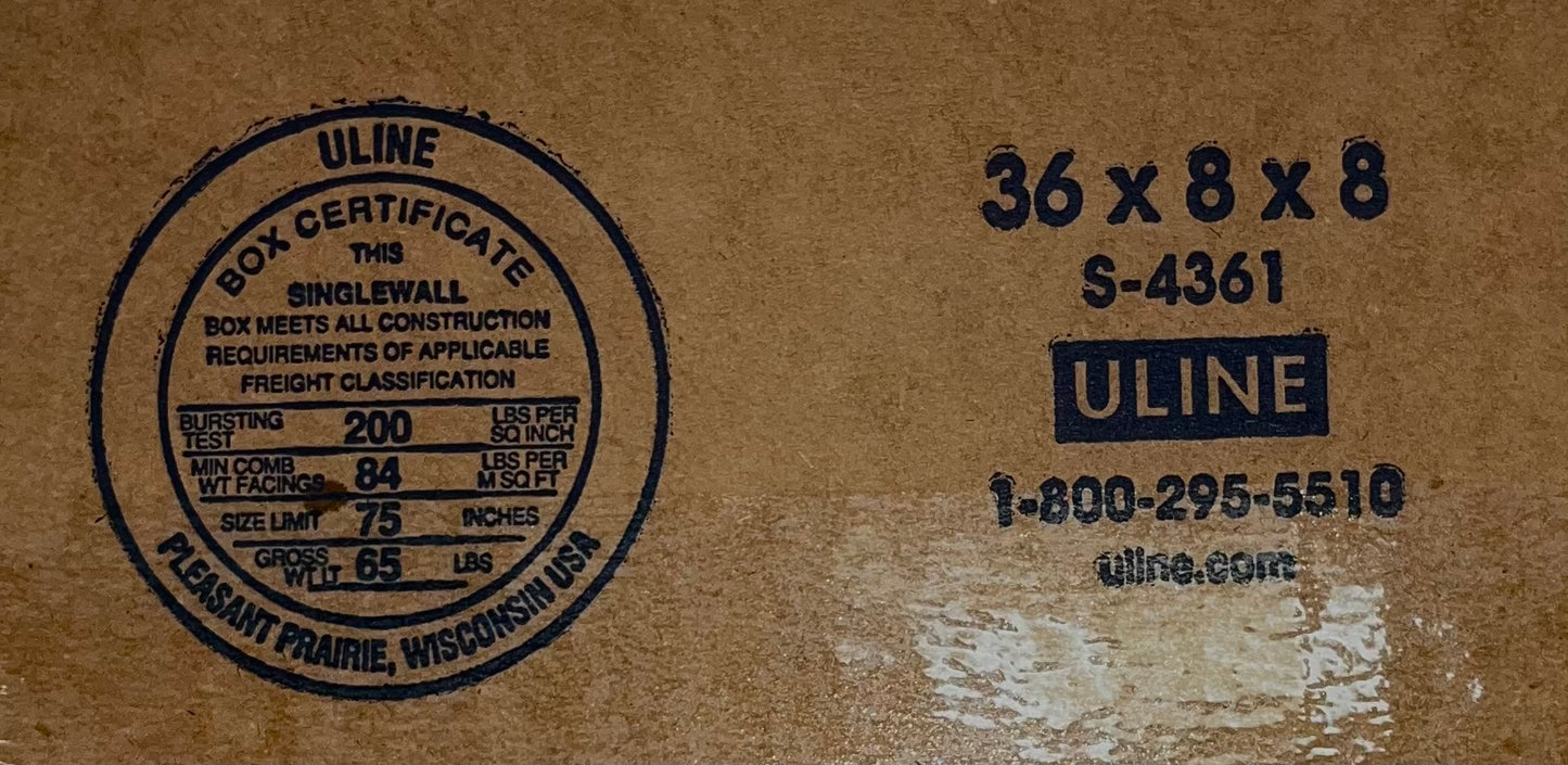 36x8x8 (200 lb strength) | SINGLE BOX | FLAT