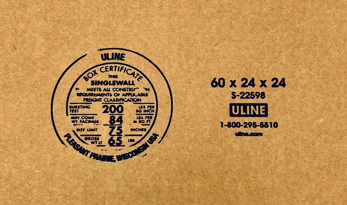 60x24x24 (200 lb strength) | SINGLE CARDBOARD BOX | LONG