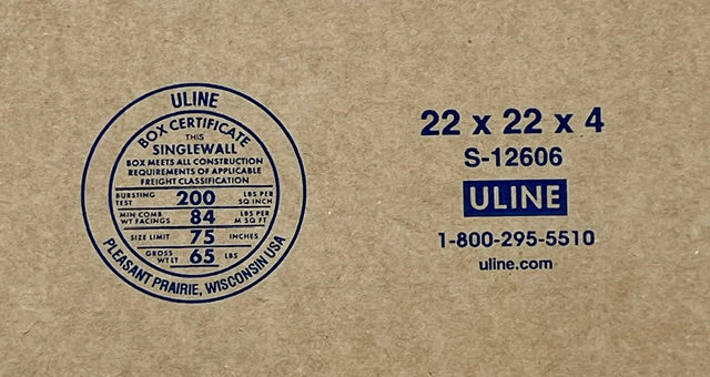 22x22x4 (200 lb strength) | SINGLE CARDBOARD BOX