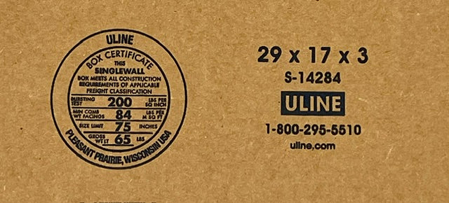 29x17x3 (200 lb strength) | SINGLE CARDBOARD BOX | TENNIS RACQUET BOX