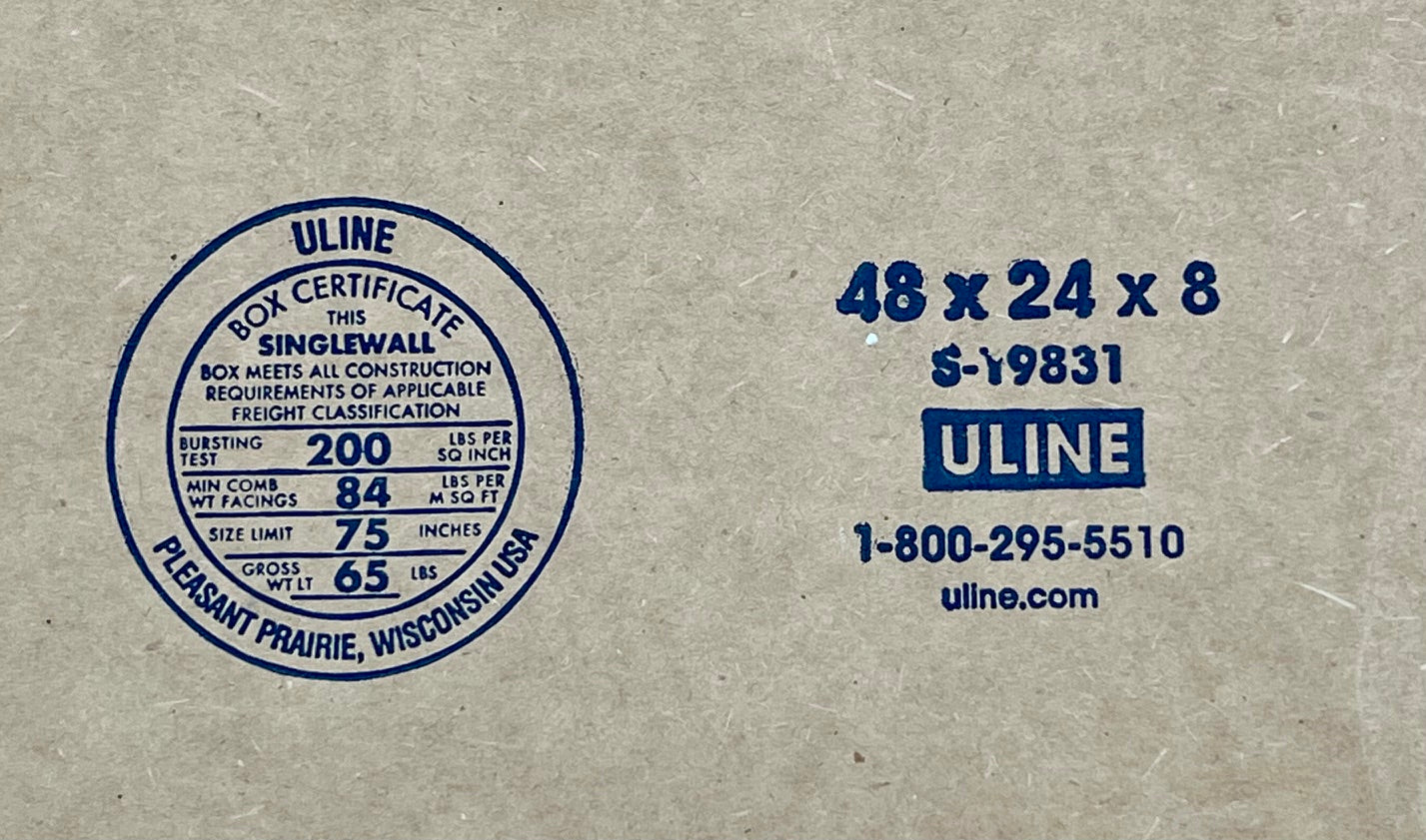 48x24x8 (200 lb strength) | SINGLE CARDBOARD BOX